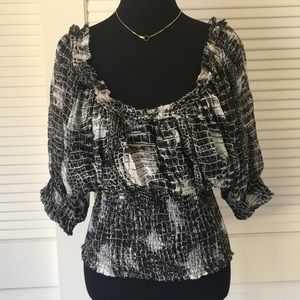 Catherine Malandrino Silk Croc Print Blouse SZ 12